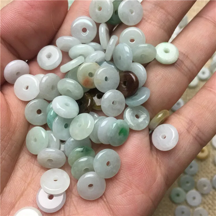 Myanmar Jade Beads Type A Jade Green Donut Jadeite 9mm Donut Jasper For Jewelry Making Bracelet