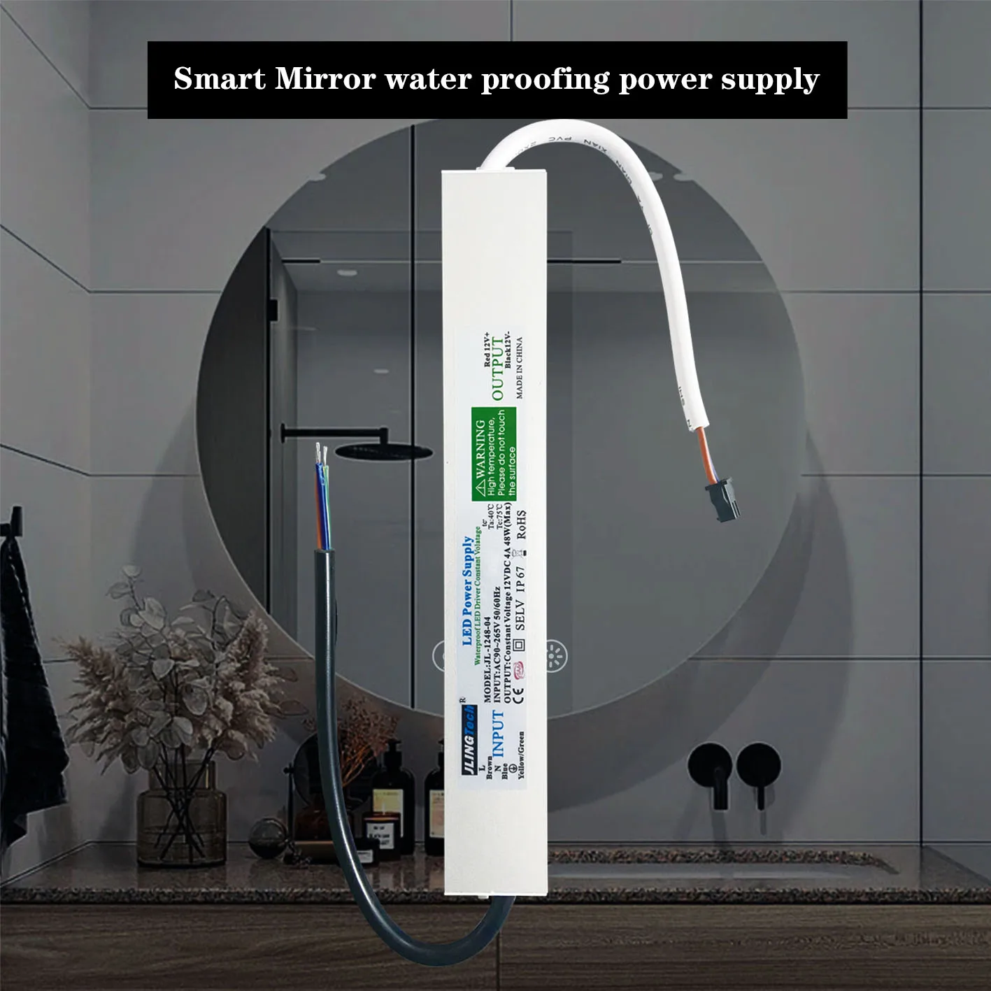 factory sale Dimmable LED Driver 12V 24V DC Output 24W 36W 48W 60W  IP67 Waterproof Power supply potting power supply