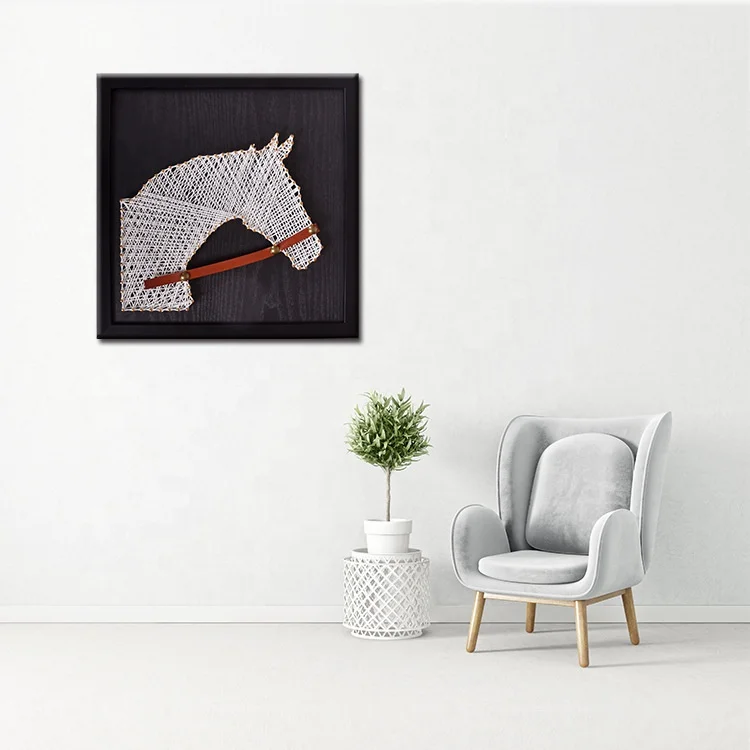 Horse Design DIY String Art Kit Make Your Own String Art Board with Stand Pins and Yarn DIY Activity Kits for Adults Kids