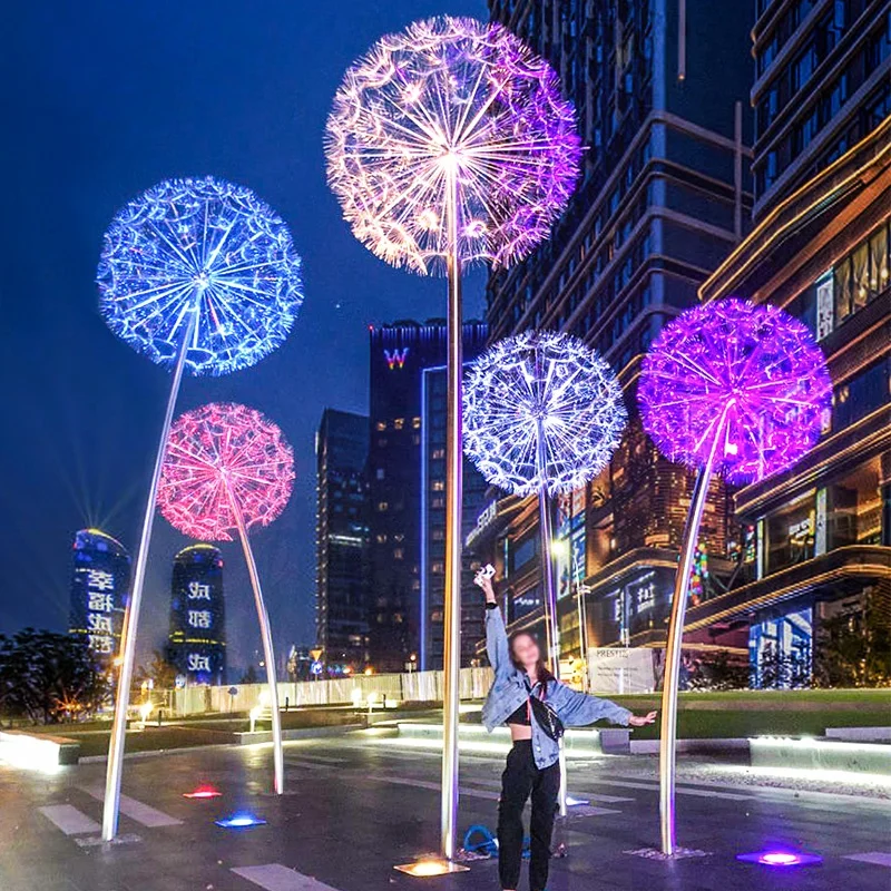 Custom High Cost-effective Led Dandelion lamp Festival Decoration Outdoor  waterproof Landscape Art Wedding Decoration Lighting