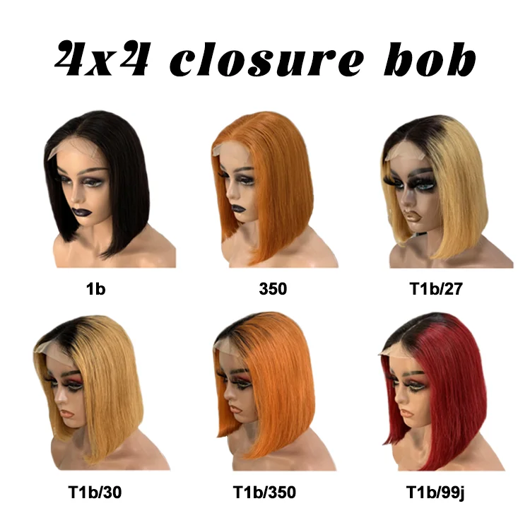 Double Drawn Bob wig Straight Bob Wigs Human Hair Lace Front Glueless Wigs Human Hair Pre Plucked Wear And Go Lace Frontal Bob