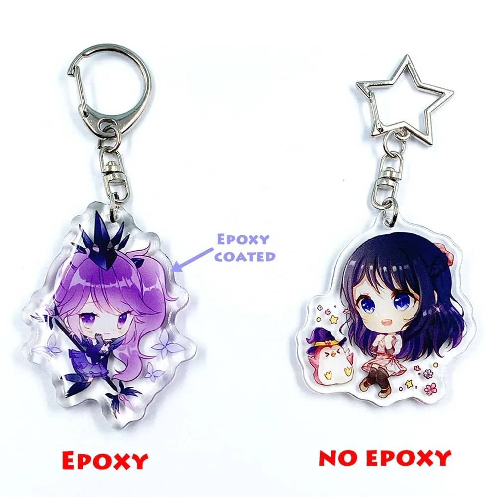 Custom Printed Acrylic Keychain Make Own Clear Epoxy Resin Acrylic Keychain Charms