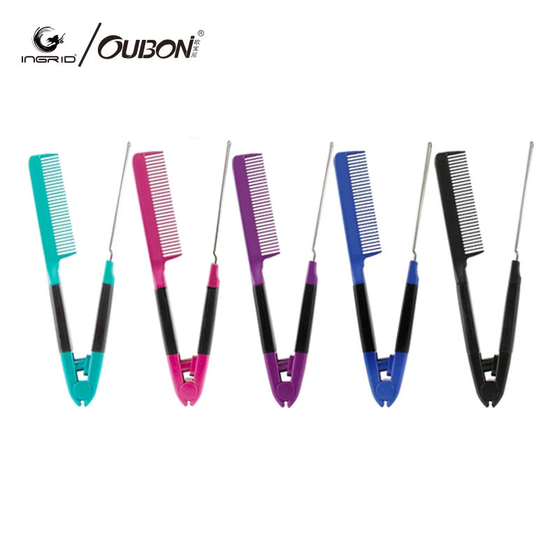 V Shape Folding Hairbrush Hair Straightener Comb Salon Hairdresser Barber Hair Cutting Comb Hair Brush Styling Tool 7014