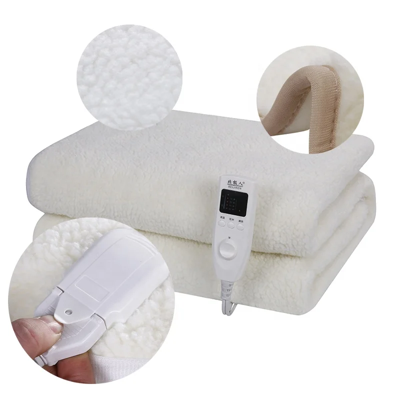 Wholesale Weighted Warm Bed Heated Mattress Pad Safe Wool Electric Heated Blanket
