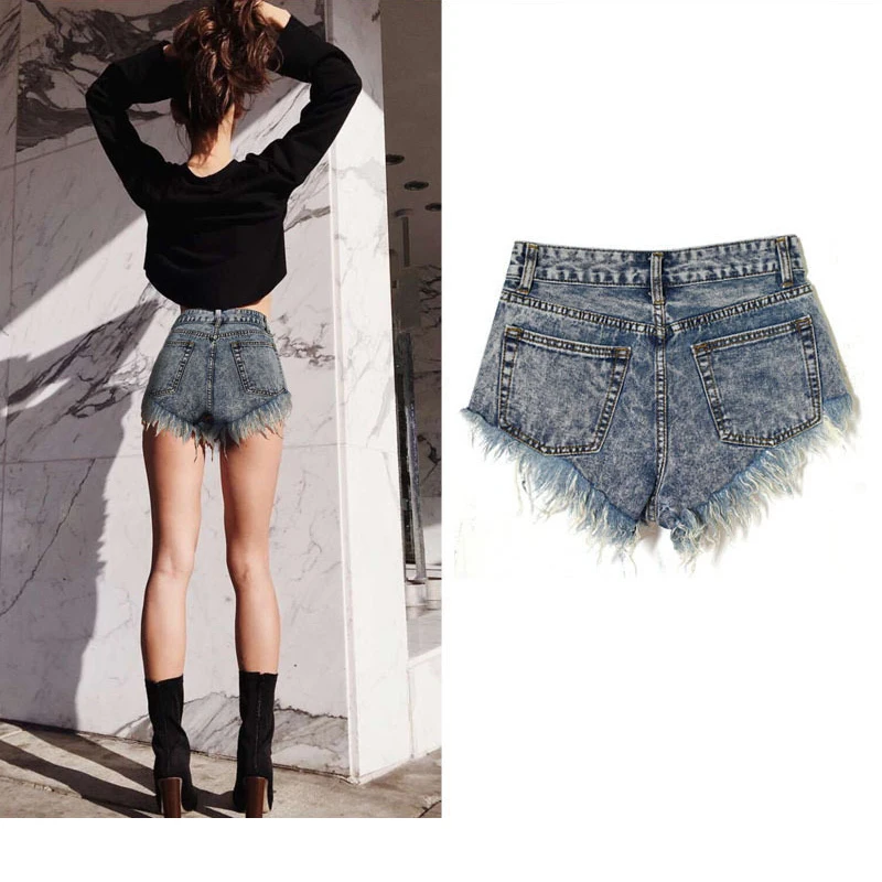 Wild Newest Fashion Jeans Shorts Women Patch Holes Women Demin Shorts