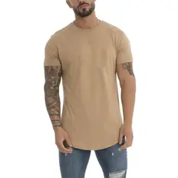 Wholesale custom logo Mens curved hem t Shirts For Men Sports Wear tshirt custom printed cotton t-shirt men