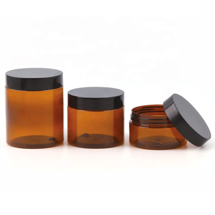 8 oz 250g thick wall acrylic marble  jar lipscrub container brown amber pet 8oz cosmetic plastic jars with lids for honey