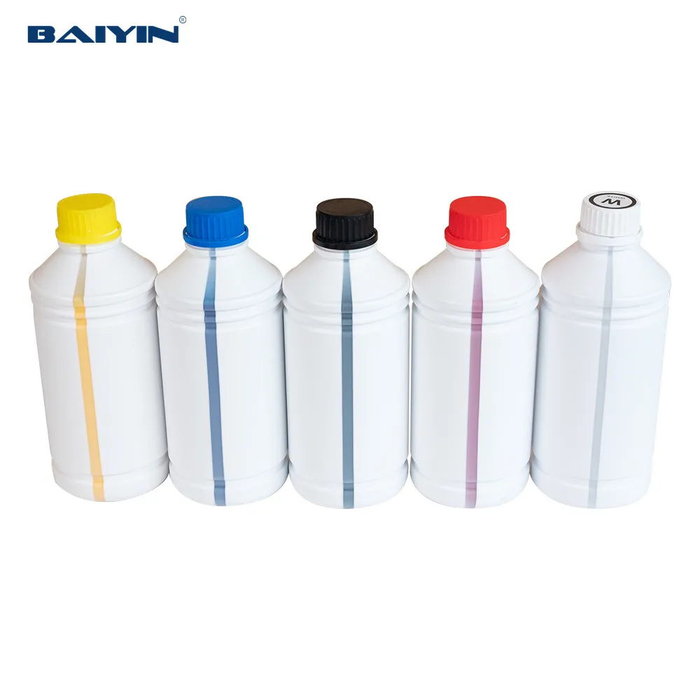 Baiyin DTF T Shirt Printing CMYK White Ink 1kg DTF Ink for A3 A4 Film Transfer Printer Transfer Machine XP600 I3200 DTF Printer