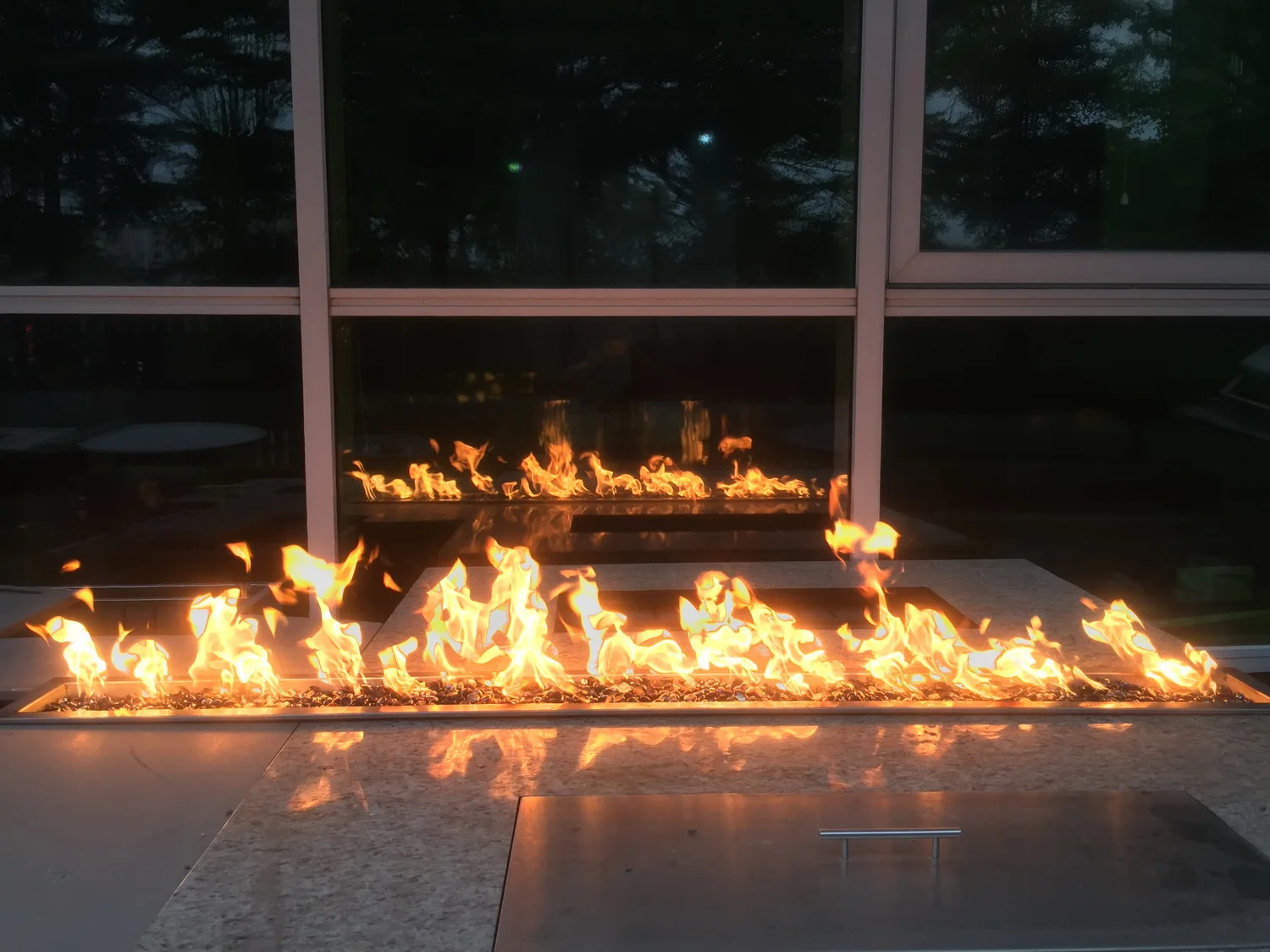 
Outdoor remote control rectangle gas firepit burner 