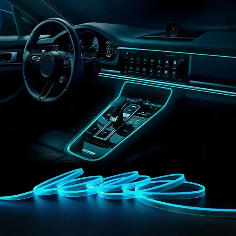 RGB Светодиодная лампа в комплекте сделай сам Автомобильный декоративный волоконно-оптический свет атмосфера автомобиля внутреннее освещение для