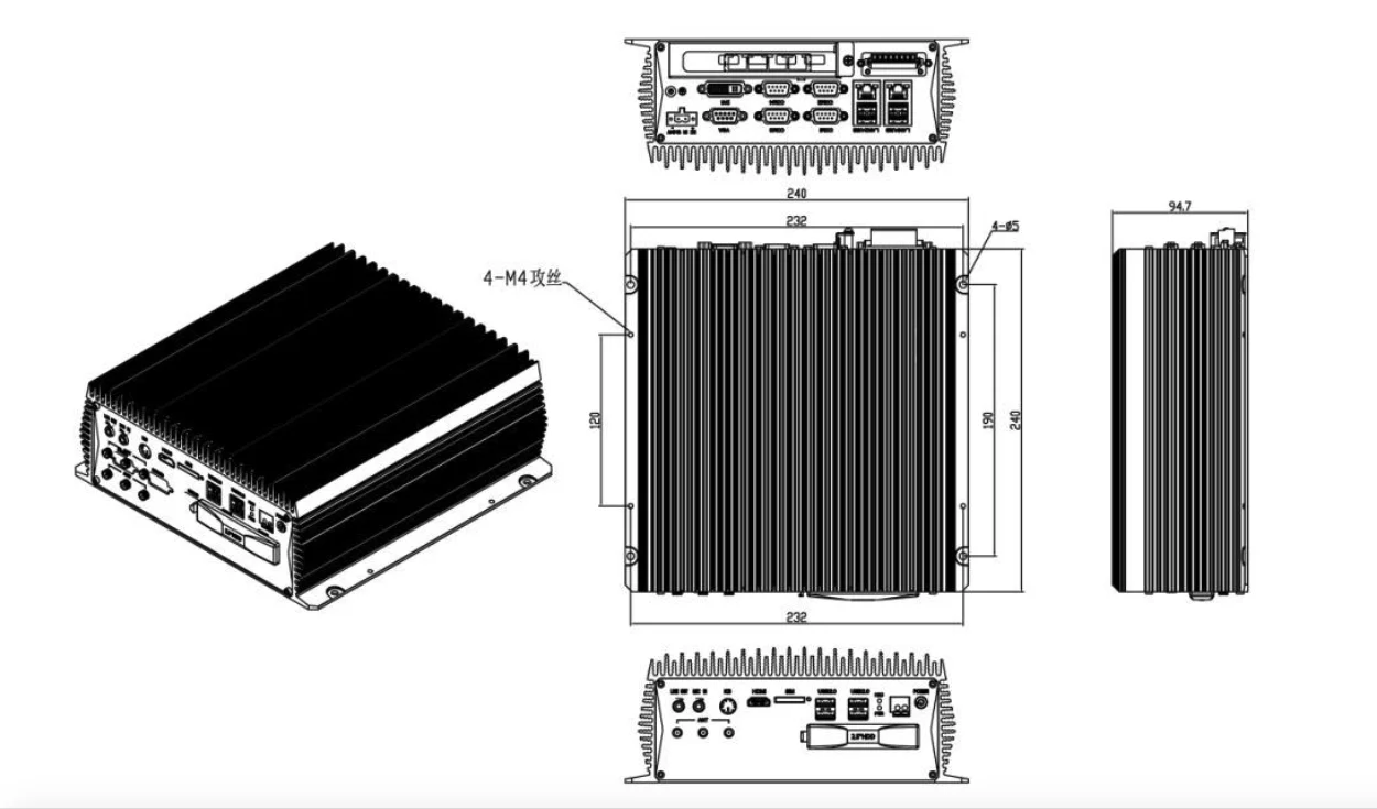 Wide Temperature fanless i7 processor embedded computer Box Industrial PC