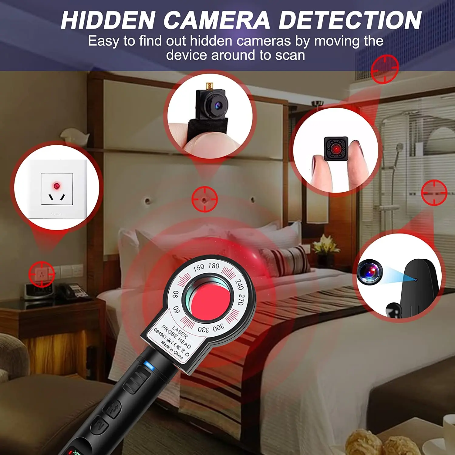 2023 Pen Hidden Camera Detector Anti Spy Gadget Wireless RF Signal Finder Audio GSM Anti GPS Tracker Wiretapping Scanner