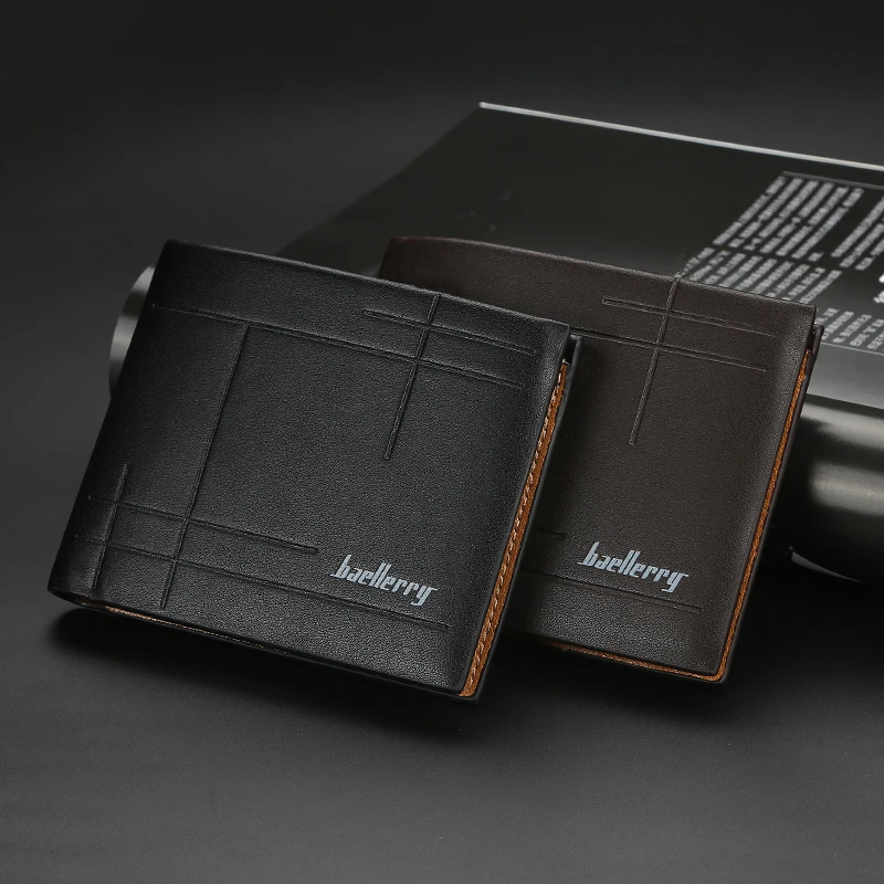 New Style Hot Selling Antique Short Style Large Capacity Pressure Line Stripe Wallet For Men,Male Coin Purse Card Case