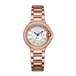 China manufacturer fashion brand design quartz watch luxury metal strap ladies diamond watch