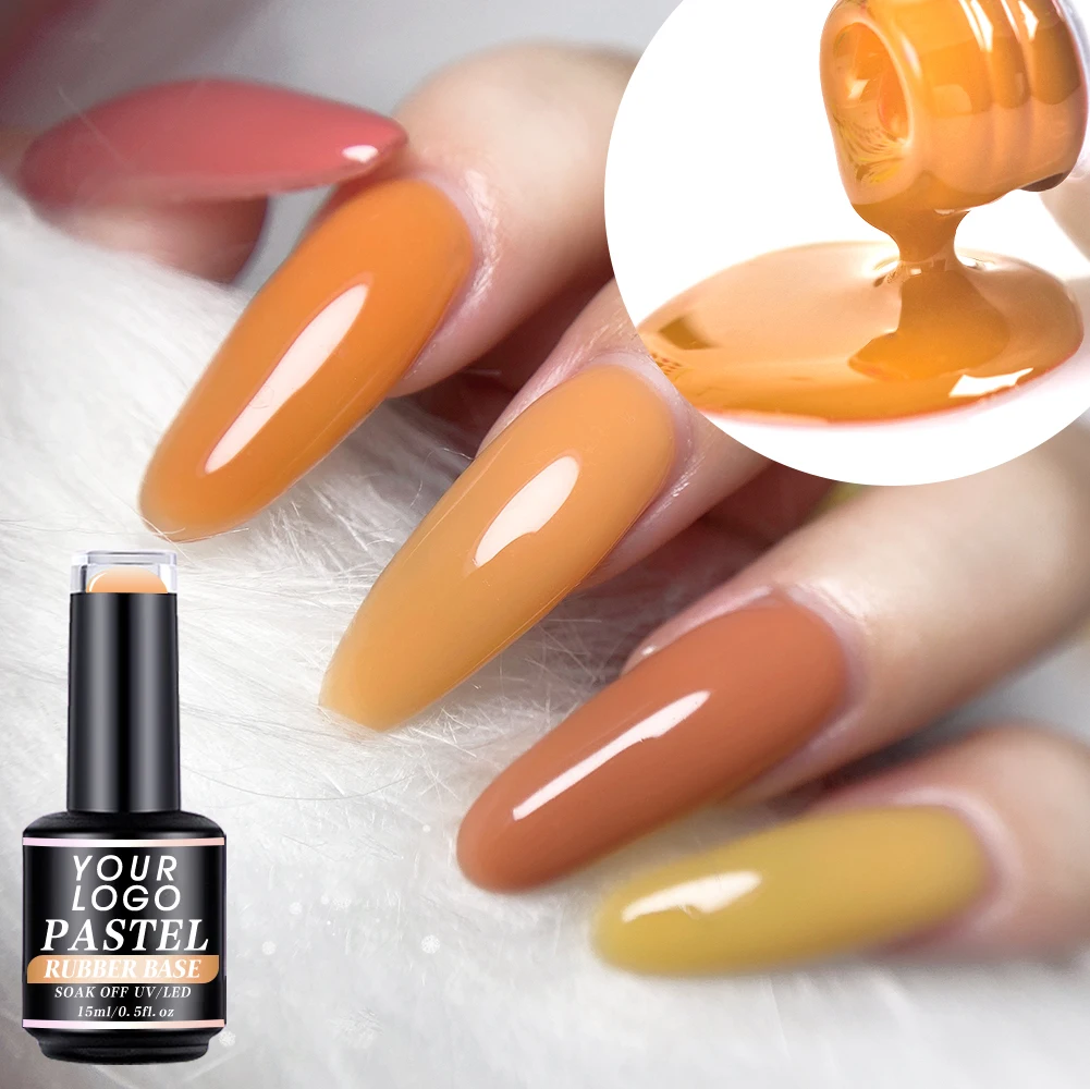 Free Sample 2 In 1 Base Coat Professional Long Lasting Autumn Color Base Coat UV Gel Polish 60 Colour Base Coat