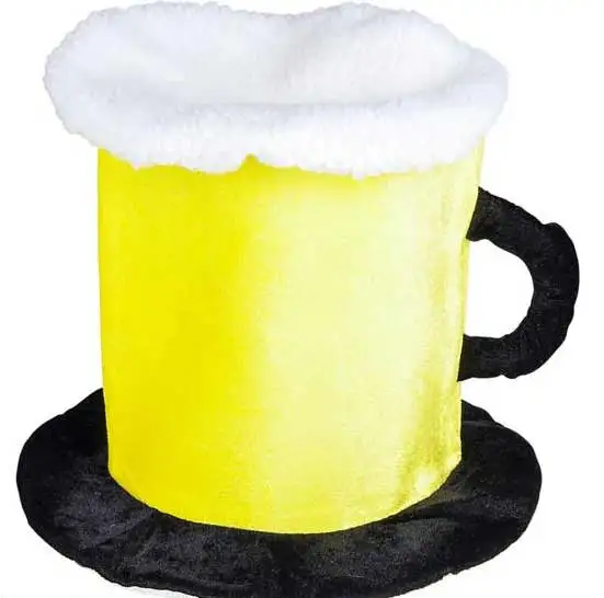 Wholesale blue Plush Beer Mug Hat Party Customized oktoberfest beer mug hat Bavarial party hat