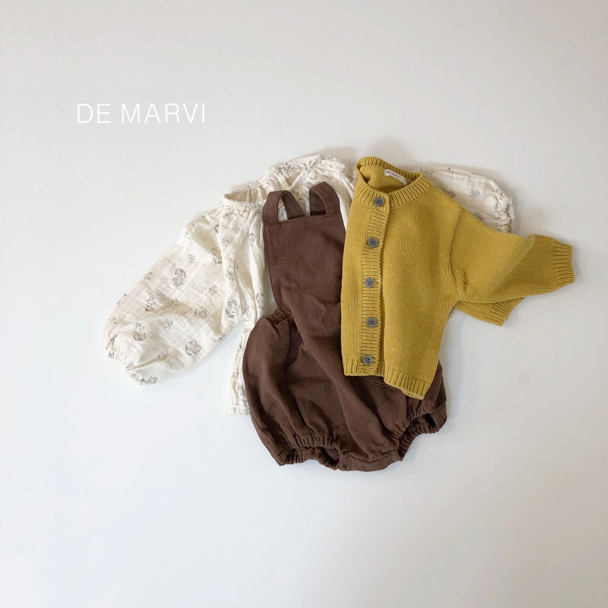 DE MARVI Knitted Cardigan Long Sleeve Baby Toddler Infant Sweater Cardigan MADE IN KOREA