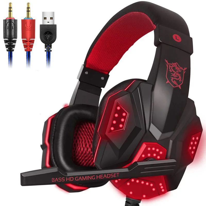 Glowing Stereo Computer Wired Gaming Headset PC780 Gamer Headphone With Microphone Mic LED light for PC