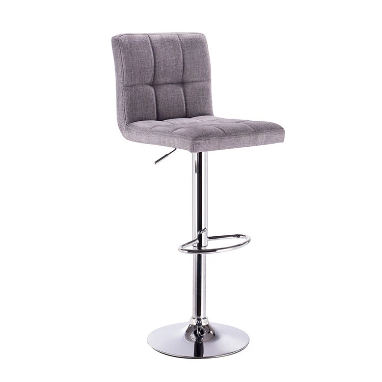 Commercial Upholstered Chromed Bar Stools In Black Swivel Residential Bar Chair Stool