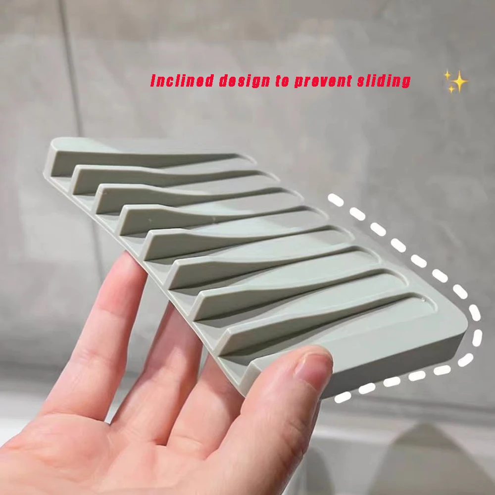 Bathroom Creative Colorful Soap Dishes Soap Tray Lift Non-slip Silicone Soap Pad