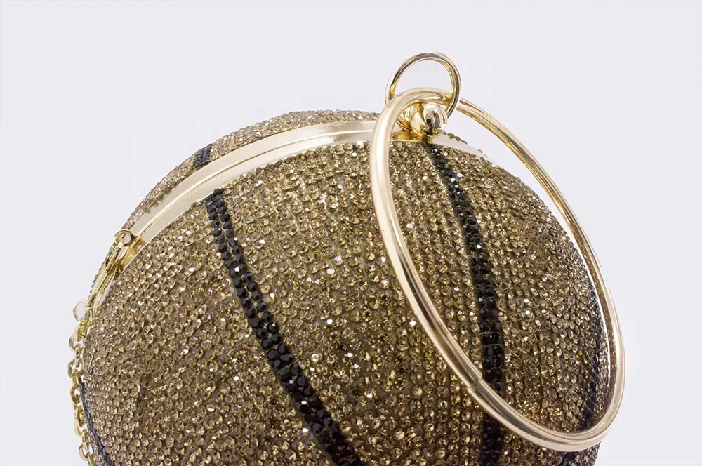 Luxury Basketball  Diamond Ball Design Women Party Purses Football Totes Shoulder Chain Bag Basketball Bag Clutch Bags