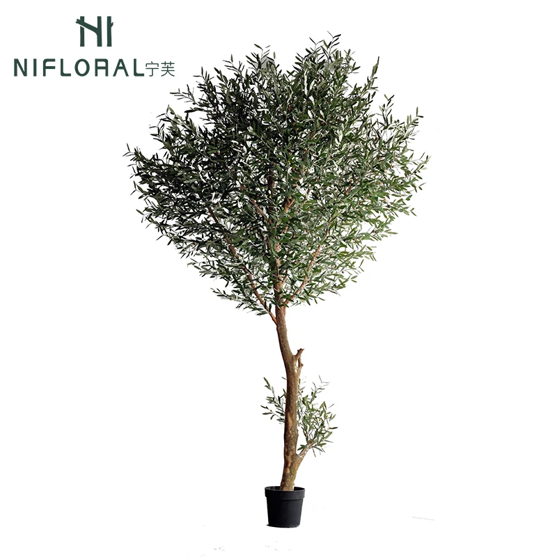 Nifloral High Quality 350CM Height Large Ornamental Artificial Olive Tree with Natural Trunks