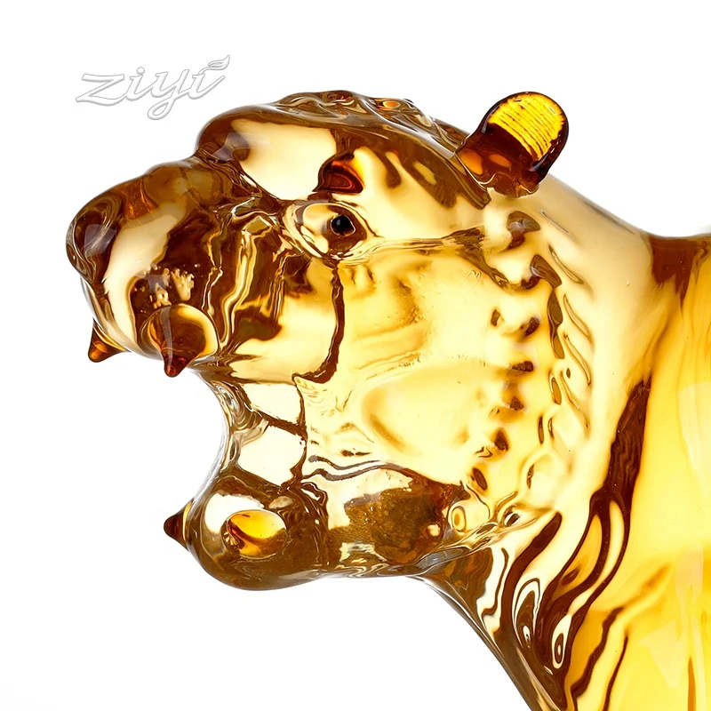 Стеклянная бутылка для вина с животными 500 мл 1000 виски в форме тигра ручная работа стеклянная