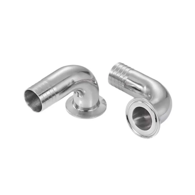 High Quality 304 316 Sanitary Stainless Steel 90 Degree Clamp Quick Joint Elbow Polished Casting Technique Hose Coupling Type