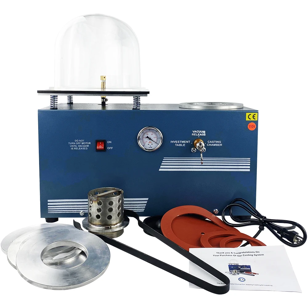 2L Vacuum Investing Casting Machine Bell Jar for Jewelry Casting