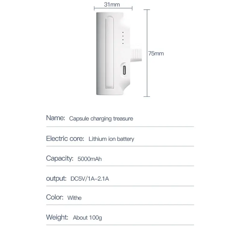 Slim Pocket Small Size 5000 Mah Phone External Battery Charger 5000mah Mini Power Bank