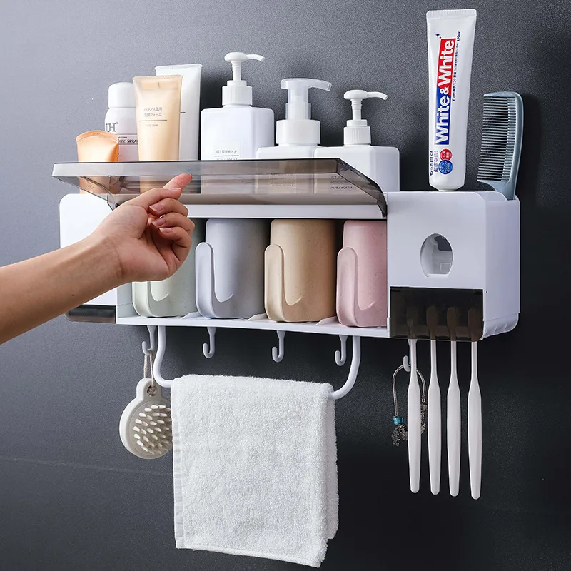 
Bathroom rack Moden durable toothbrush holders toothpaste dispenser 