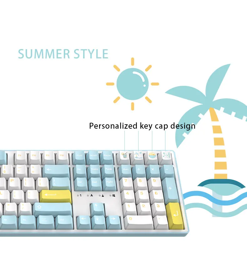 Holytom sea salt theme custom manufacturers keyboard mechanical pbt reverse dye sublimation keycaps