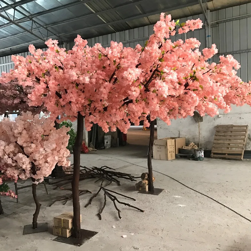 Wholesale cheap indoor wedding artificial cherry blossom arch tree white or pink flower arch tree
