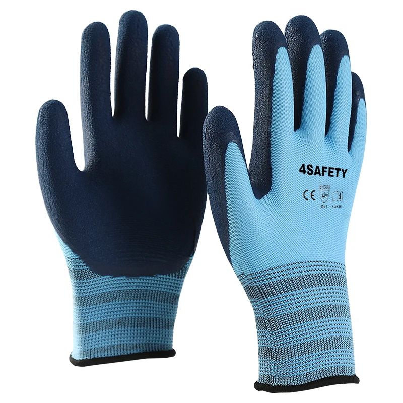 Blue Foam Latex Coated Gloves