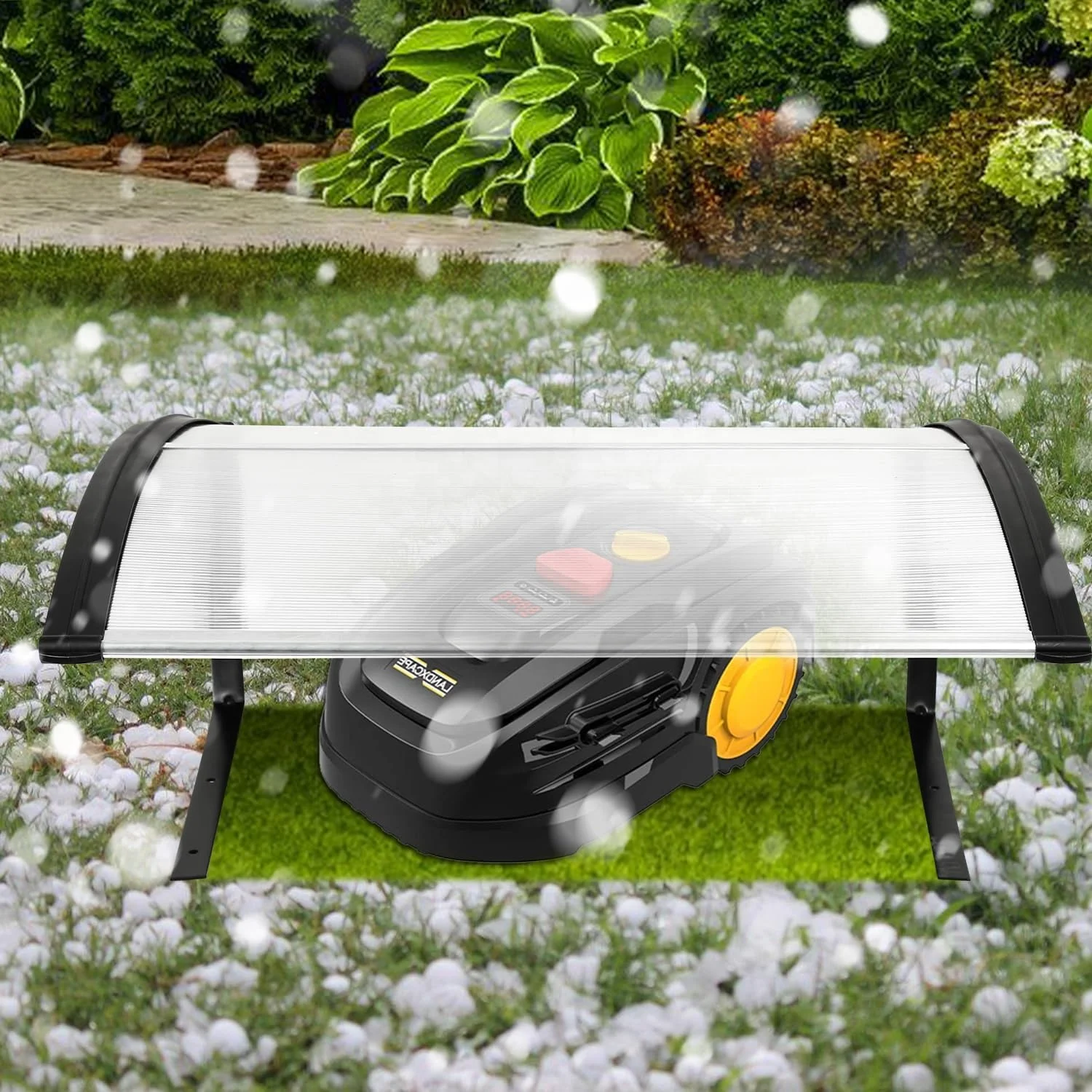 2  - folding Robotic Lawnmower Garage Roof Carport Garden Canopy PC Weatherproof roof Large hollow polycarbonate