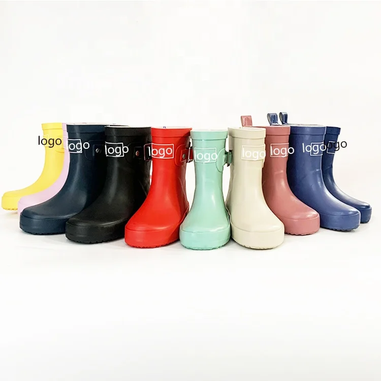Waterproof Rubber Rain Boots, PVC Gum Boots Wholesale for Kids Children Custom logo Wellies
