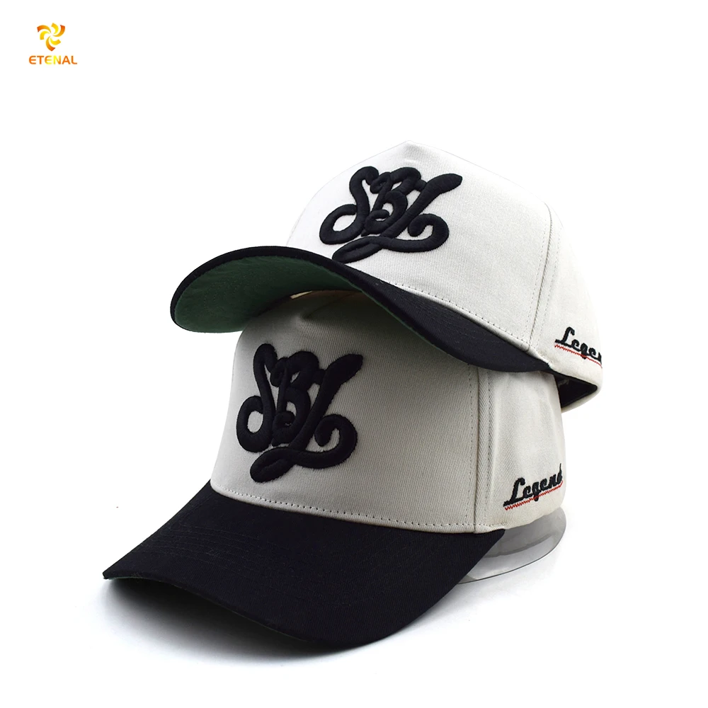 custom low profile 2 tone two tone baseball cap black and white caps baseball