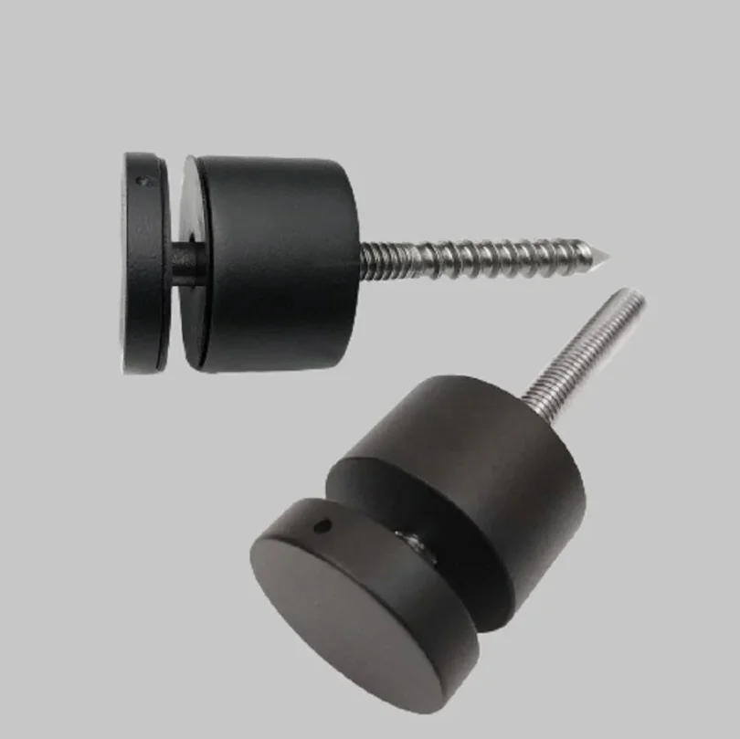 Heavy Duty Stainless Steel Glass Balustrade Railing Design Black Adjustable Glass Standoff