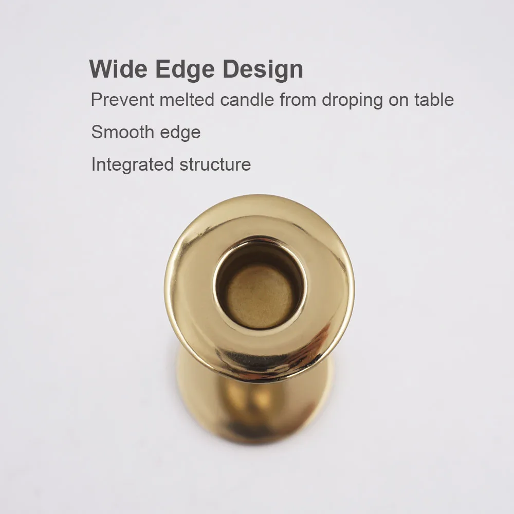 Широкий край нордический Классический высокий столб подсвечник набор Современный Свадебный Золотой металлический