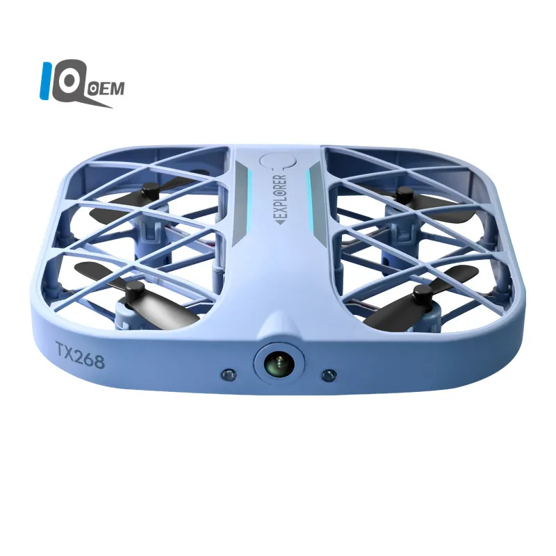 IQOEM 2023 Kids 2.4G Portable Hand Gesture Control Rc Mini Plane Drones Aircraft Quadcopter Flying Toy with HD 4k Camera