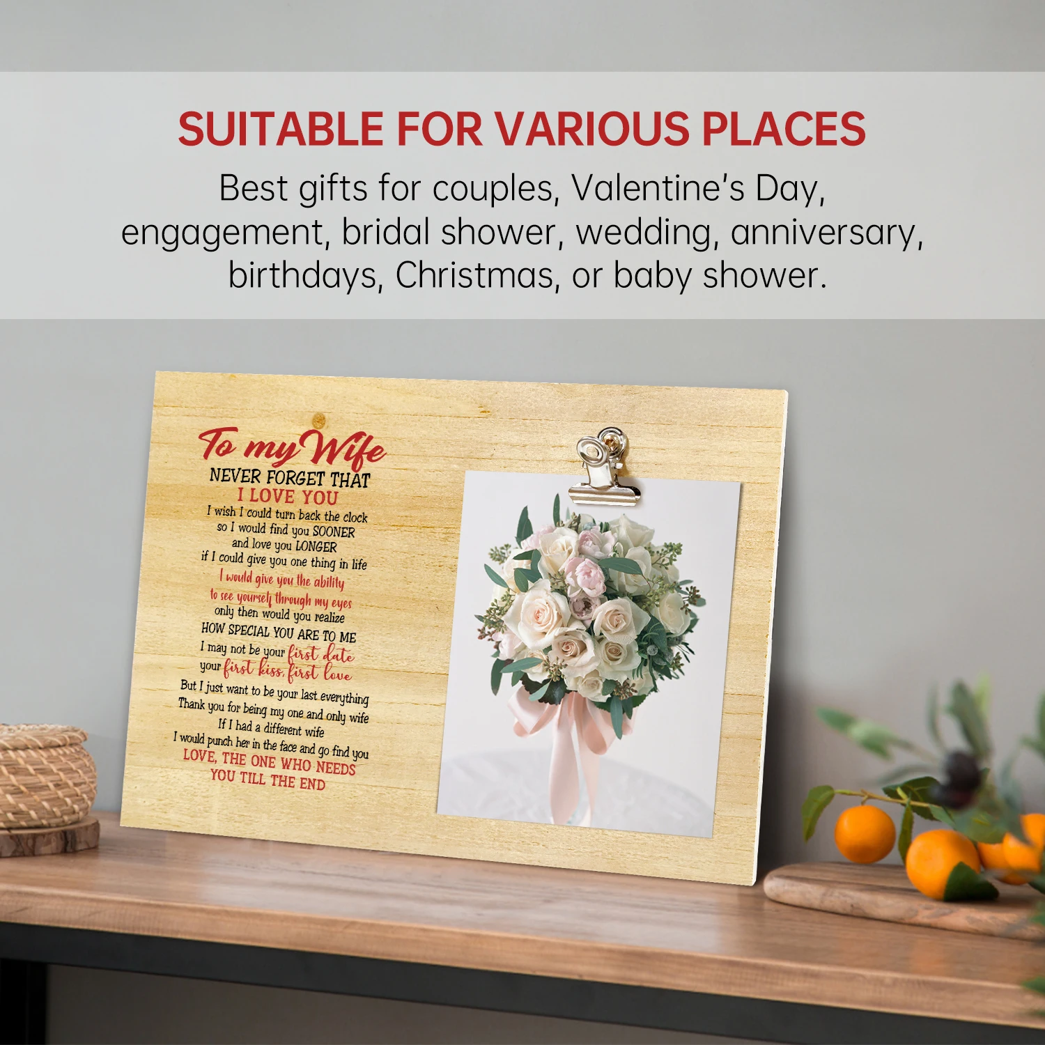 Custom Printed High Quality Wood Photo Clip Frame Home Decorative Picture Frame Personalized Photo Frame Table Decoration