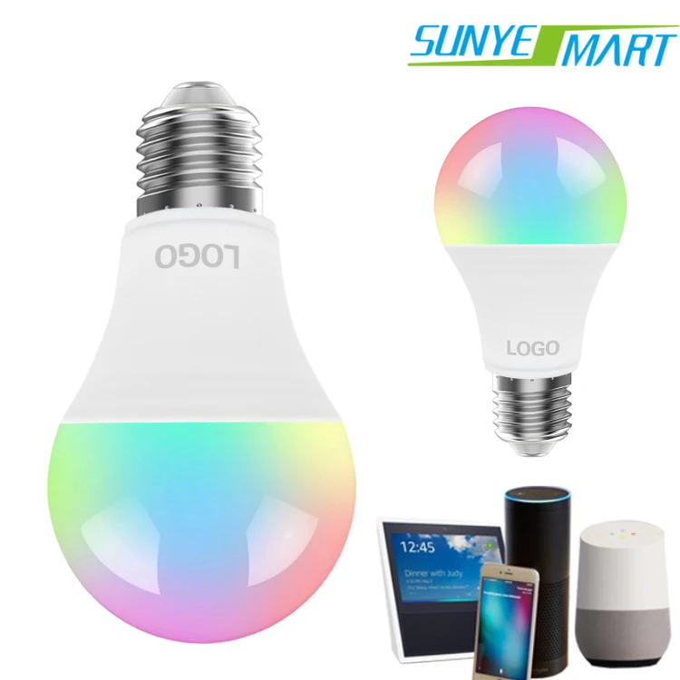 
Excetly hot selling wifi led light work with Alexa,Google home,IFTTT and Tmall genie 100w equivalent smart bulb tuya light 