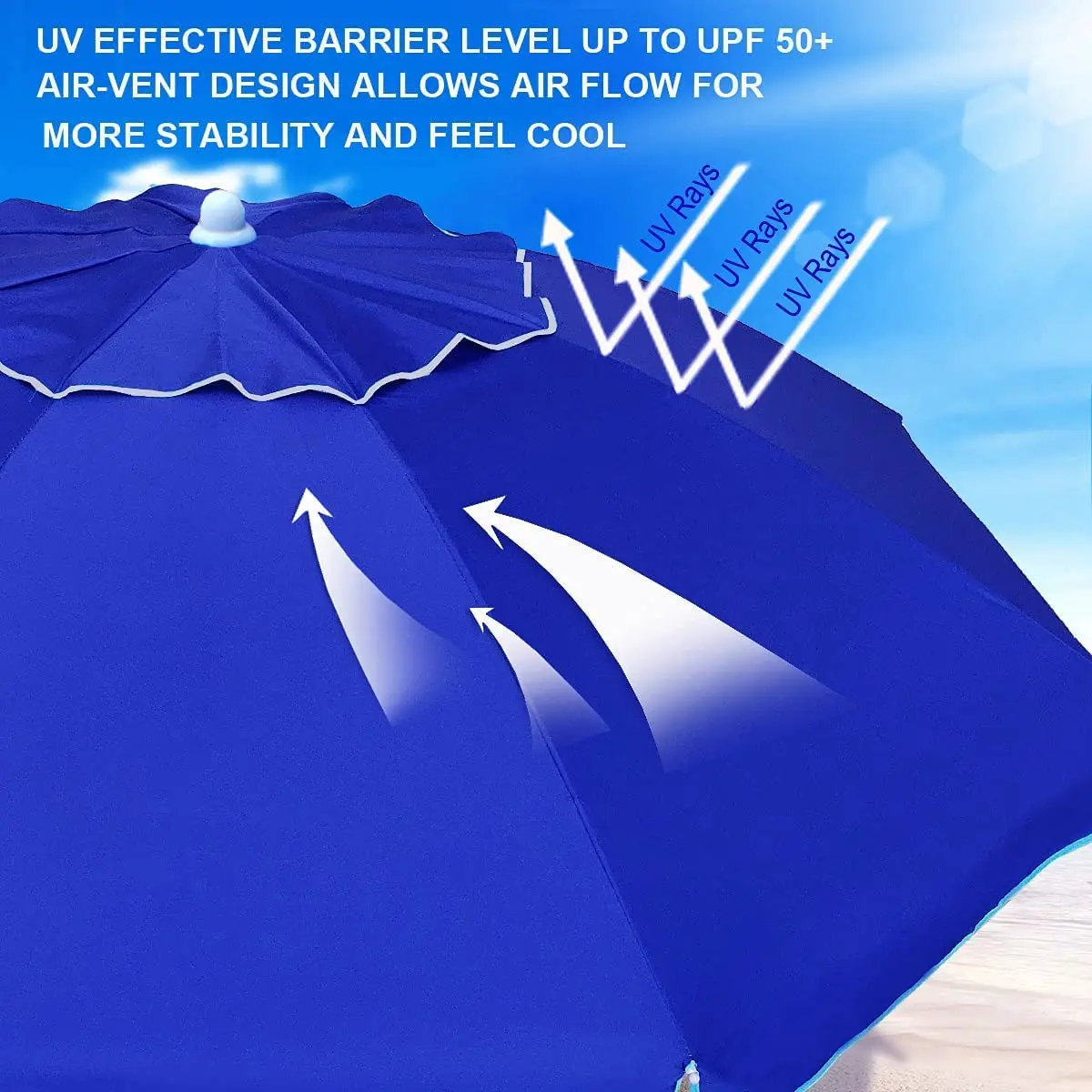 Factory Direct Beach Canopy Portable Aluminum Beach Umbrella Suitable for beach, outdoor travel