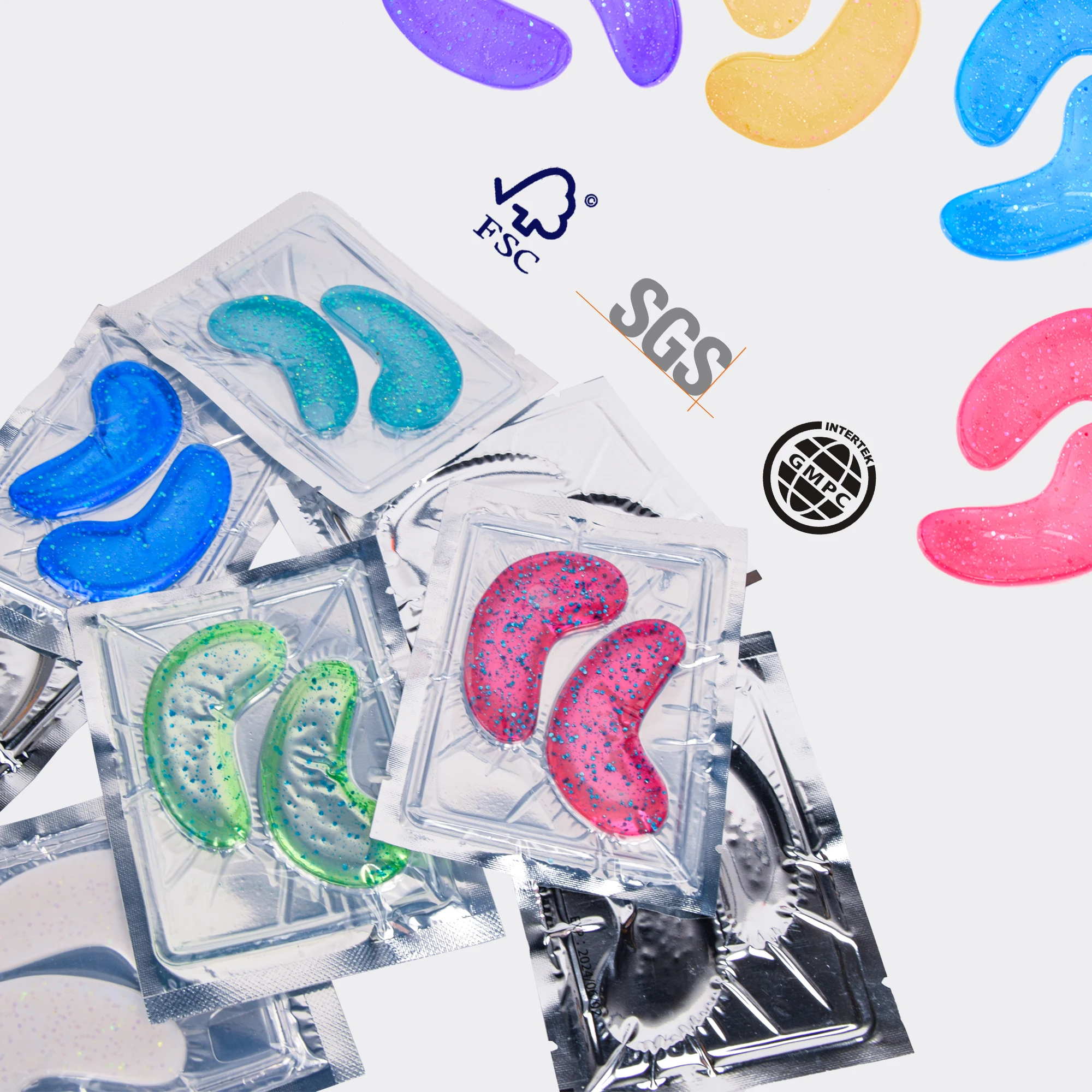 Private Label Crystal Marine Collagen Eye Patch Customized Under Marine Glitter Collagen Eye Gels Patch Marine Collagen Eye Mask