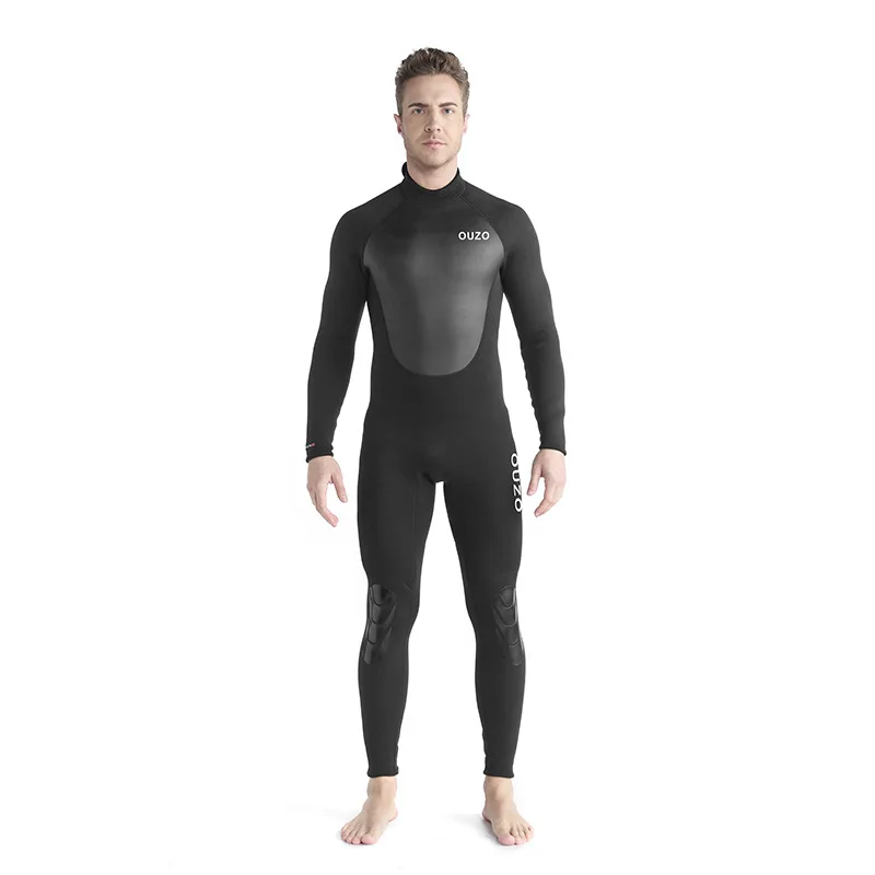 Full Wetsuits 3mm Neoprene Wetsuit Back Zip Long Sleeve for Diving Surfing Snorkeling One Piece Wet Suit for Men