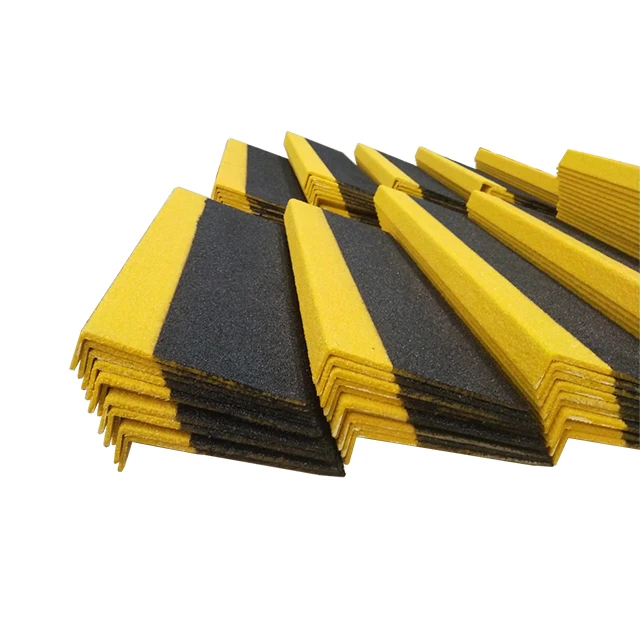 Fiberglass stair treads black with yellow nose