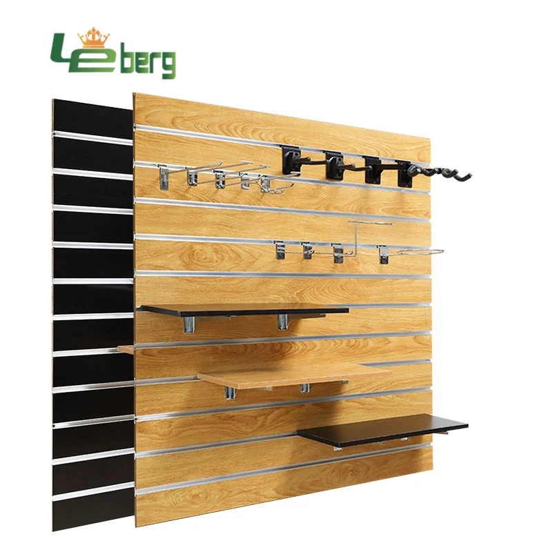 1220*2440*18mm Grooved Slotted MDF Aluminum Panels Slat Wall Decorative Slatwall For Store Display