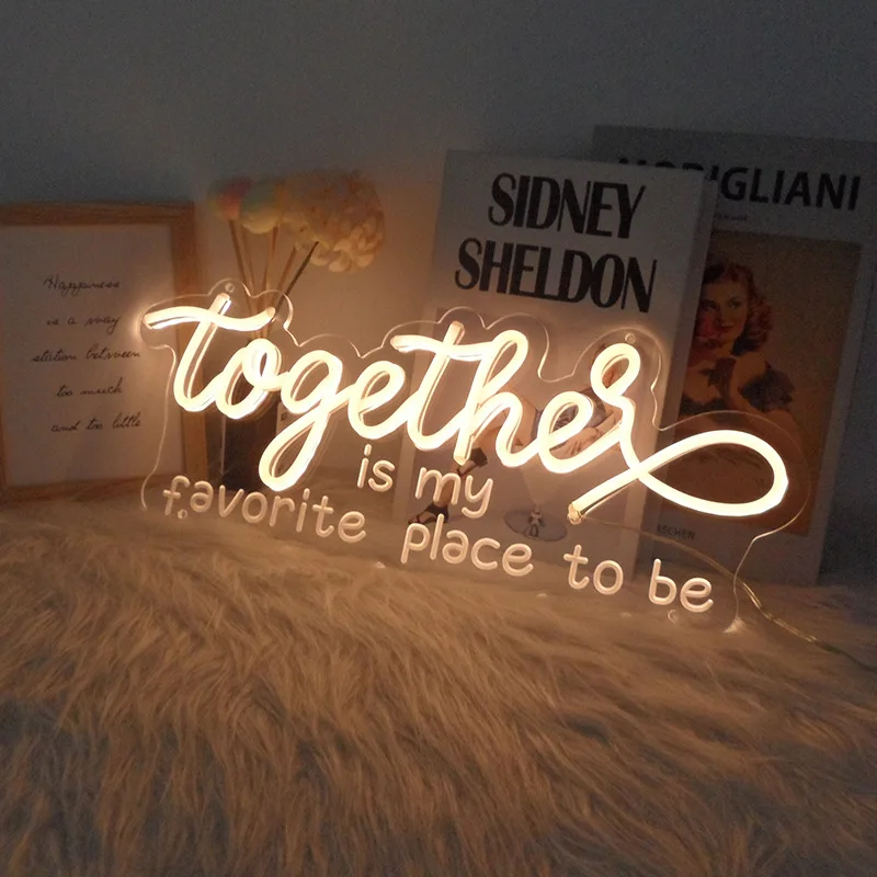 Free sample Wholesale words signage wedding party logo wall decoration letter lamp custom LED neon light sign