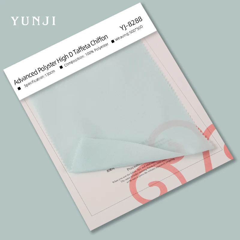 Customized shrink-resistant advanced 100% polyester high d taffeta chiffon fabric for even dress