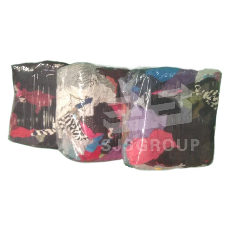 Industrial trapo 10kg Wiping Rags used recycled color cotton Cleaning clothes waste mixed T-shirt cotton rag